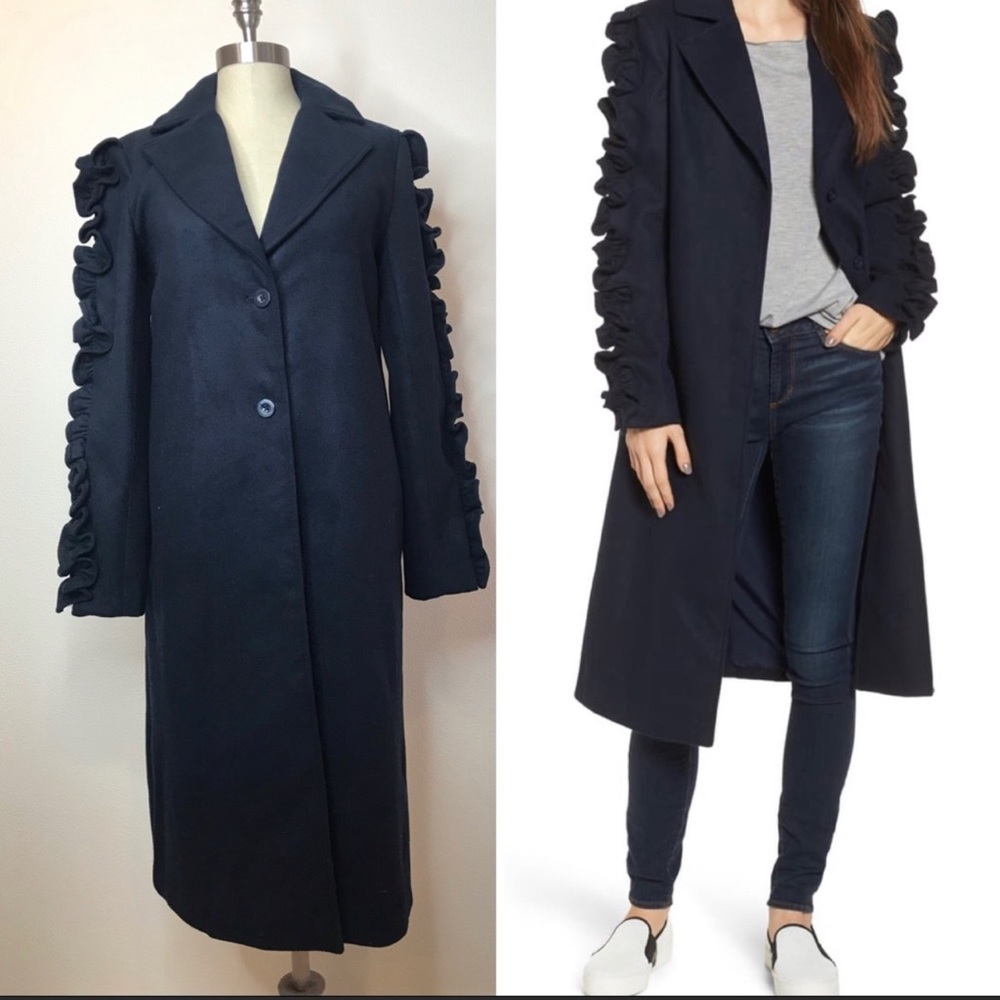 The Fifth Label Anthro trench coat ruffle sleeve